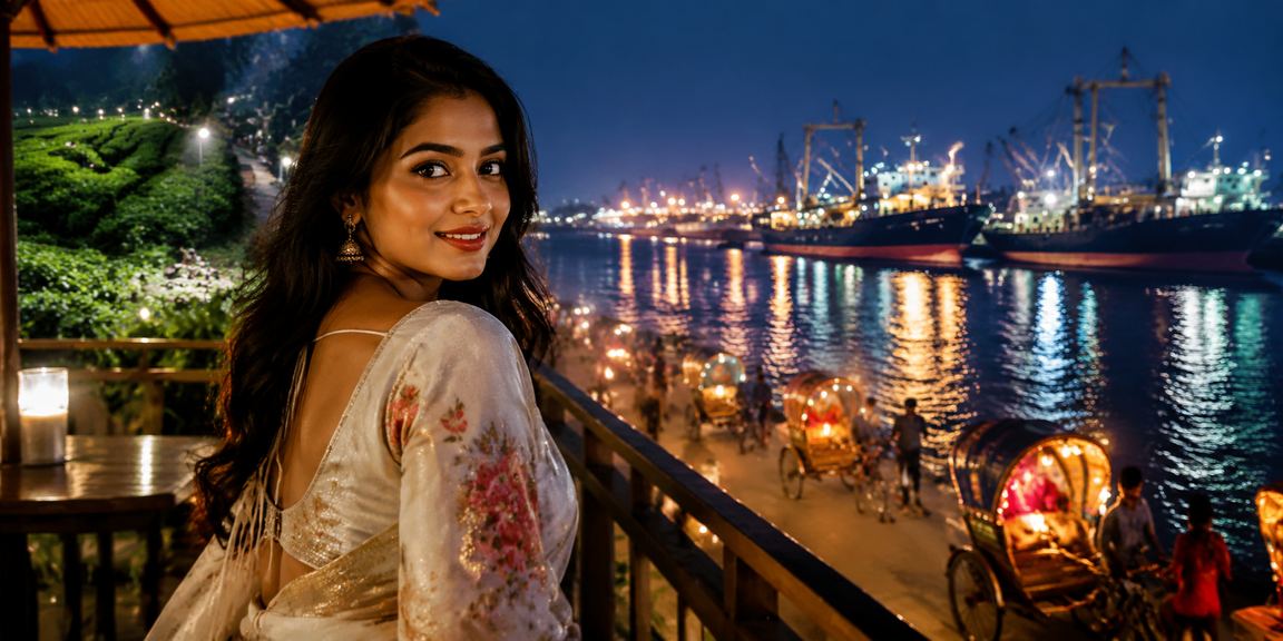 ঢাকায় চা বাগানের পরিবেশে অনলাইন বেটিং উপভোগের দৃশ্য